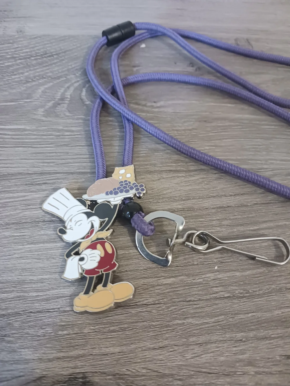 Disney 2018 Epcot Purple Mickey Mouse Chef Lanyard Key & Card Holder